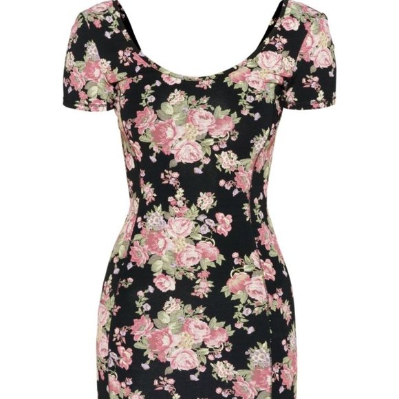Aritzia Talula Floral Bodycon Mini Dress - Picture 1 of 7